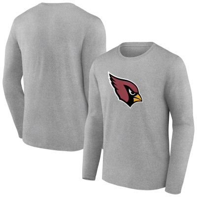 Arizona Cardinals Heather Gray Primary Team Logo Long Sleeve T-Shirt