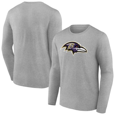 Футболка с длинным рукавом Baltimore Ravens Primary Team Logo - Heather Gray