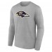 Футболка с длинным рукавом Baltimore Ravens Primary Team Logo - Heather Gray