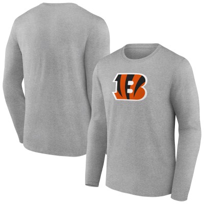 Футболка с длинным рукавом Cincinnati Bengals Primary Team Logo - Heather Gray