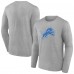 Футболка с длинным рукавом Detroit Lions Heather Gray Primary Team Logo