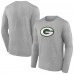 Футболка с длинным рукавом Green Bay Packers Heather Gray Primary Team Logo