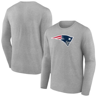 Футболка с длинным рукавом New England Patriots Primary Team Logo - Heather Gray