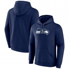 Seattle Seahawks College Navy Primary Team Logo Fitted Pullover Hoodie Seattle Seahawks College Navy Primary Team Logo Fitted Pullover Hoodie