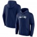 Seattle Seahawks College Navy Primary Team Logo Fitted Pullover Hoodie Seattle Seahawks College Navy Primary Team Logo Fitted Pullover Hoodie