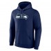 Seattle Seahawks College Navy Primary Team Logo Fitted Pullover Hoodie