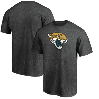 Jacksonville Jaguars Fanatics Heather Charcoal Primary Logo T-Shirt