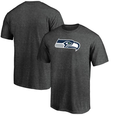 Seattle Seahawks Fanatics Heather Charcoal Primary Logo T-Shirt