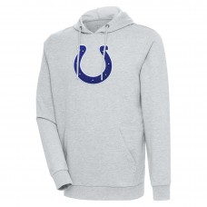 Indianapolis Colts Antigua Action Chenille Pullover Hoodie - Heathered Gray