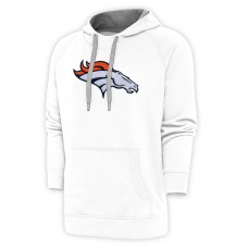 Denver Broncos Antigua Victory Chenille Pullover Hoodie - White