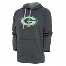 Green Bay Packers Antigua Victory Chenille Pullover Hoodie - Charcoal