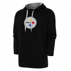 Pittsburgh Steelers Antigua Black Victory Chenille Pullover Hoodie