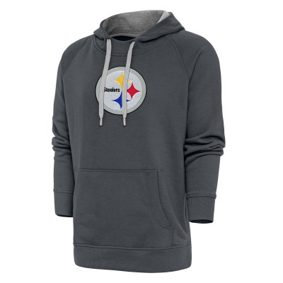 Pittsburgh Steelers Antigua Charcoal Victory Chenille Pullover Hoodie