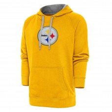 Pittsburgh Steelers Antigua Gold Victory Chenille Pullover Hoodie