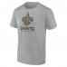 Футболка New Orleans Saints Heather Gray Logo Team Lockup