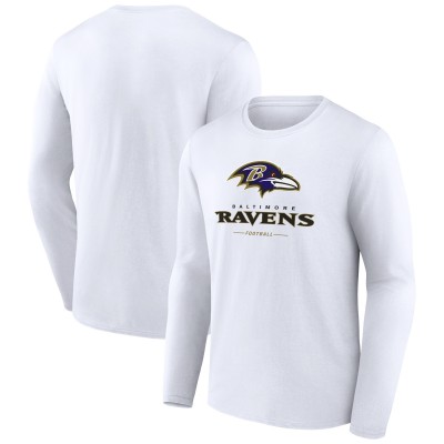 Футболка с длинным рукавом Baltimore Ravens Logo Team Lockup - White