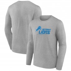 Футболка с длинным рукавом Detroit Lions Gray Logo Team Lockup