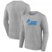 Футболка с длинным рукавом Detroit Lions Gray Logo Team Lockup