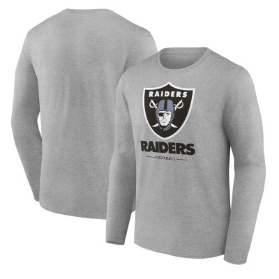 Футболка с длинным рукавом Las Vegas Raiders Logo Team Lockup - Gray