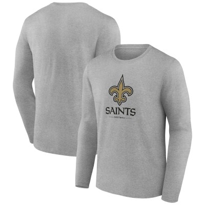 Футболка с длинным рукавом New Orleans Saints Logo Team Lockup - Gray