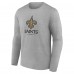 Футболка с длинным рукавом New Orleans Saints Logo Team Lockup - Gray