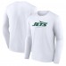New York Jets White Logo Team Lockup Long Sleeve T-Shirt New York Jets White Logo Team Lockup Long Sleeve T-Shirt