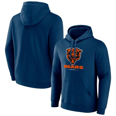 Толстовка Chicago Bears Navy Logo Team Lockup Fitted