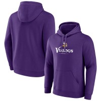 Minnesota Vikings Purple Logo Team Lockup Fitted Pullover Hoodie