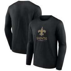 Футболка с длинным рукавом New Orleans Saints Black Logo Team Lockup