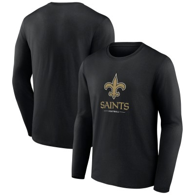 Футболка с длинным рукавом New Orleans Saints Black Logo Team Lockup