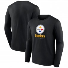 Футболка с длинным рукавом Pittsburgh Steelers Black Logo Team Lockup