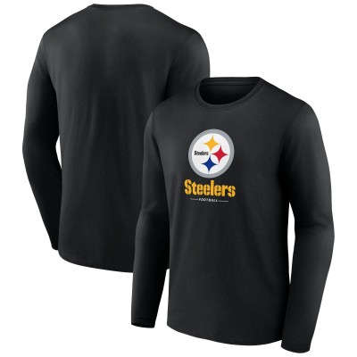 Футболка с длинным рукавом Pittsburgh Steelers Black Logo Team Lockup