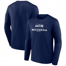 Футболка с длинным рукавом Seattle Seahawks Logo Team Lockup - College Navy