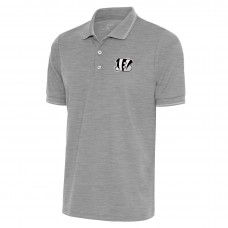 Поло Cincinnati Bengals Antigua Metallic Logo Affluent - Heather Gray Поло Cincinnati Bengals Antigua Metallic Logo Affluent - Heather Gray