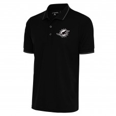Miami Dolphins Antigua Metallic Logo Affluent Polo - Black