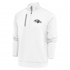 Кофта с длинным рукавом на короткой молнии Baltimore Ravens Antigua Metallic Logo Generation- White