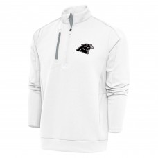 Кофта с длинным рукавом на короткой молнии Carolina Panthers Antigua Metallic Logo Generation- White
