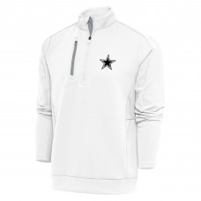 Кофта с длинным рукавом на короткой молнии Dallas Cowboys Antigua Metallic Logo Generation- White