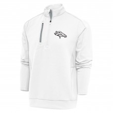 Кофта с длинным рукавом на короткой молнии Denver Broncos Antigua Metallic Logo Generation- White