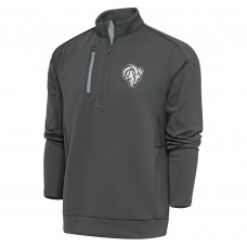 Кофта с длинным рукавом на короткой молнии Los Angeles Rams Antigua Metallic Logo Generation- Charcoal