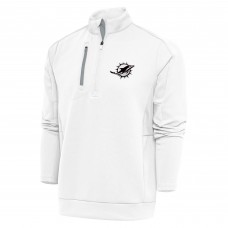 Кофта с длинным рукавом на короткой молнии Miami Dolphins Antigua Metallic Logo Generation- White