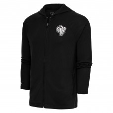 Толстовка на молнии Los Angeles Rams Antigua Metallic Logo Legacy - Black