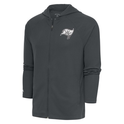 Толстовка на молнии Tampa Bay Buccaneers Antigua Metallic Logo Legacy - Charcoal