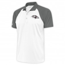 Поло Baltimore Ravens Antigua Metallic Logo Nova - White/Gray