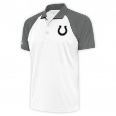 Поло Indianapolis Colts Antigua Metallic Logo Nova - White/Gray