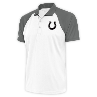 Поло Indianapolis Colts Antigua Metallic Logo Nova - White/Gray