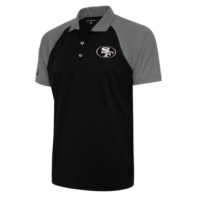 Поло San Francisco 49ers Antigua Metallic Logo Nova - Black/Gray