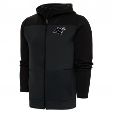 Толстовка на молнии Carolina Panthers Antigua Metallic Logo Protect - Charcoal/Black