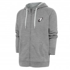Толстовка на молнии Arizona Cardinals Antigua Metallic Logo Victory - Heather Gray