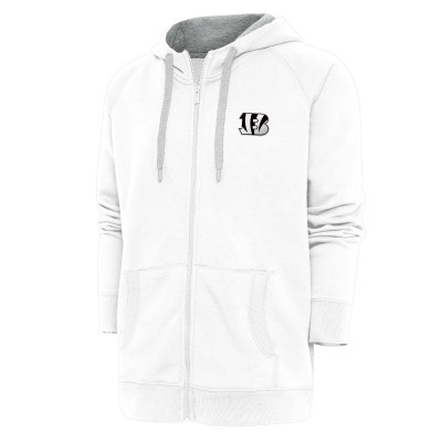 Толстовка на молнии Cincinnati Bengals Antigua Metallic Logo Victory - White